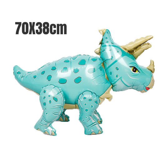 1Pc Blue Large 4D Walking Dinosaur Foil Balloons Birthday Party Decorations Kids Supplies Boy Toys Air Globos