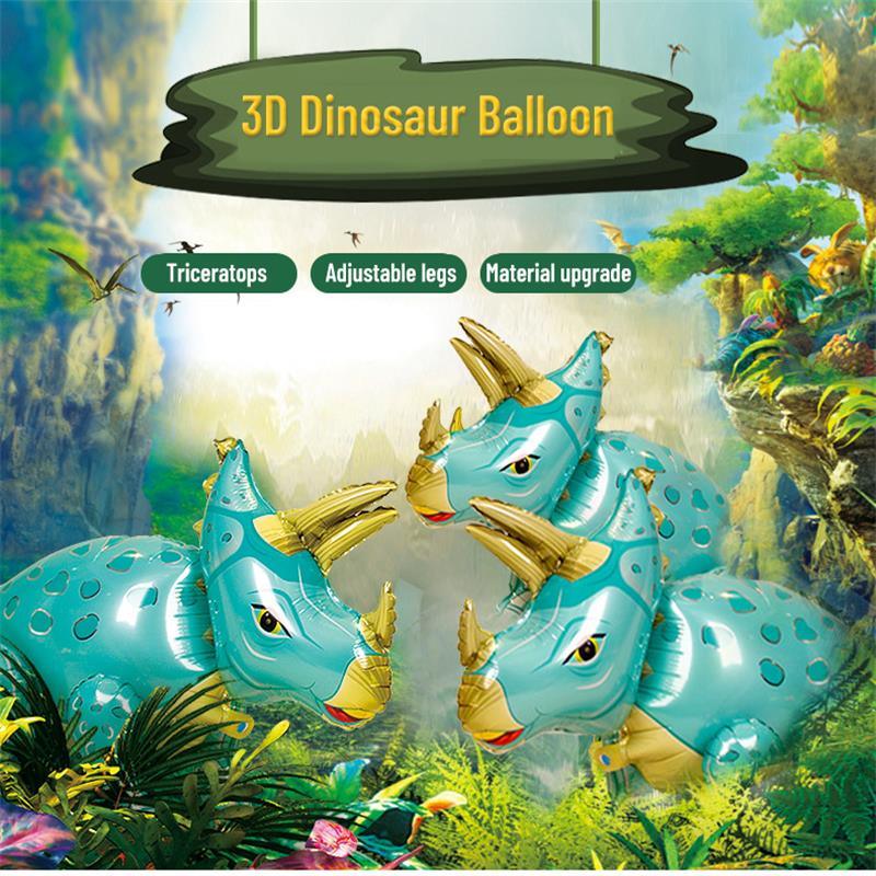 1Pc Blue Large 4D Walking Dinosaur Foil Balloons Birthday Party Decorations Kids Supplies Boy Toys Air Globos