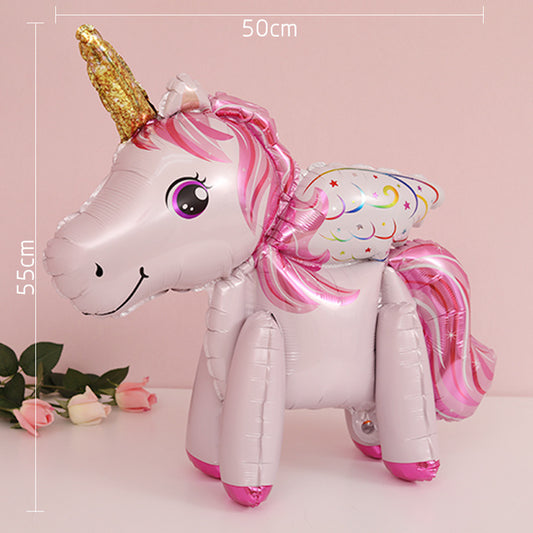 60cm 3D Unicorn Balloon Foil Inflatable Rainbow Birthday Balloons Wedding Baby Shower Kid Birthday Party Decorations Globos Gift