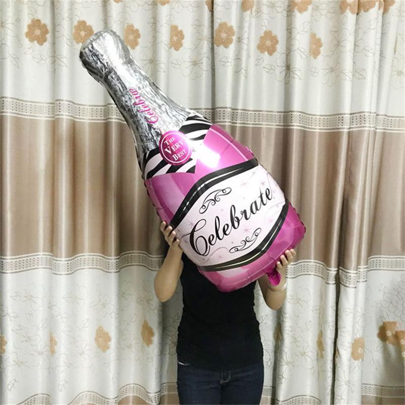 Pink Balloon Champagne Bowknot Wine Cup Wedding Birthday Party Decoration Adult Children Balloon Event Party Supplies