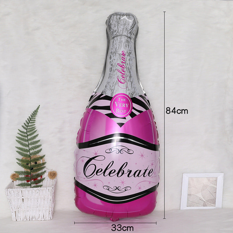 Pink Balloon Champagne Bowknot Wine Cup Wedding Birthday Party Decoration Adult Children Balloon Event Party Supplies